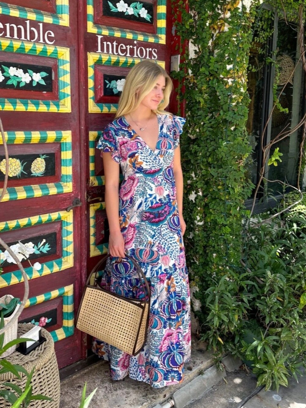 Walker & Wade Serena Maxi Dress Fuchsia Multi Size Small